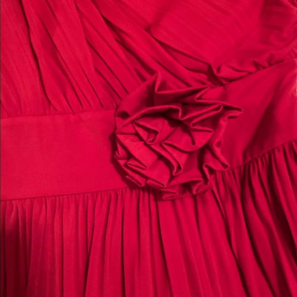 Max and Cleo polyester red one shoulder stunner - Picture 2 of 4